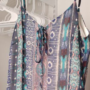 Want and Need Blue print dress